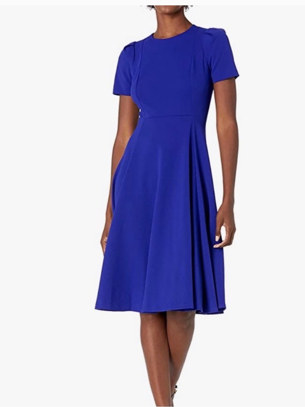 Calvin Klein Cobalt Blue Short-Sleeve Midi Dress
